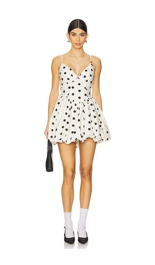 x REVOLVE Apaline Mini Dress in Ivory Black Polka Dot | Revolve Clothing (Global)