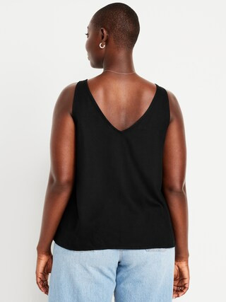 Sleeveless V-Neck Crepe Top | Old Navy (US)