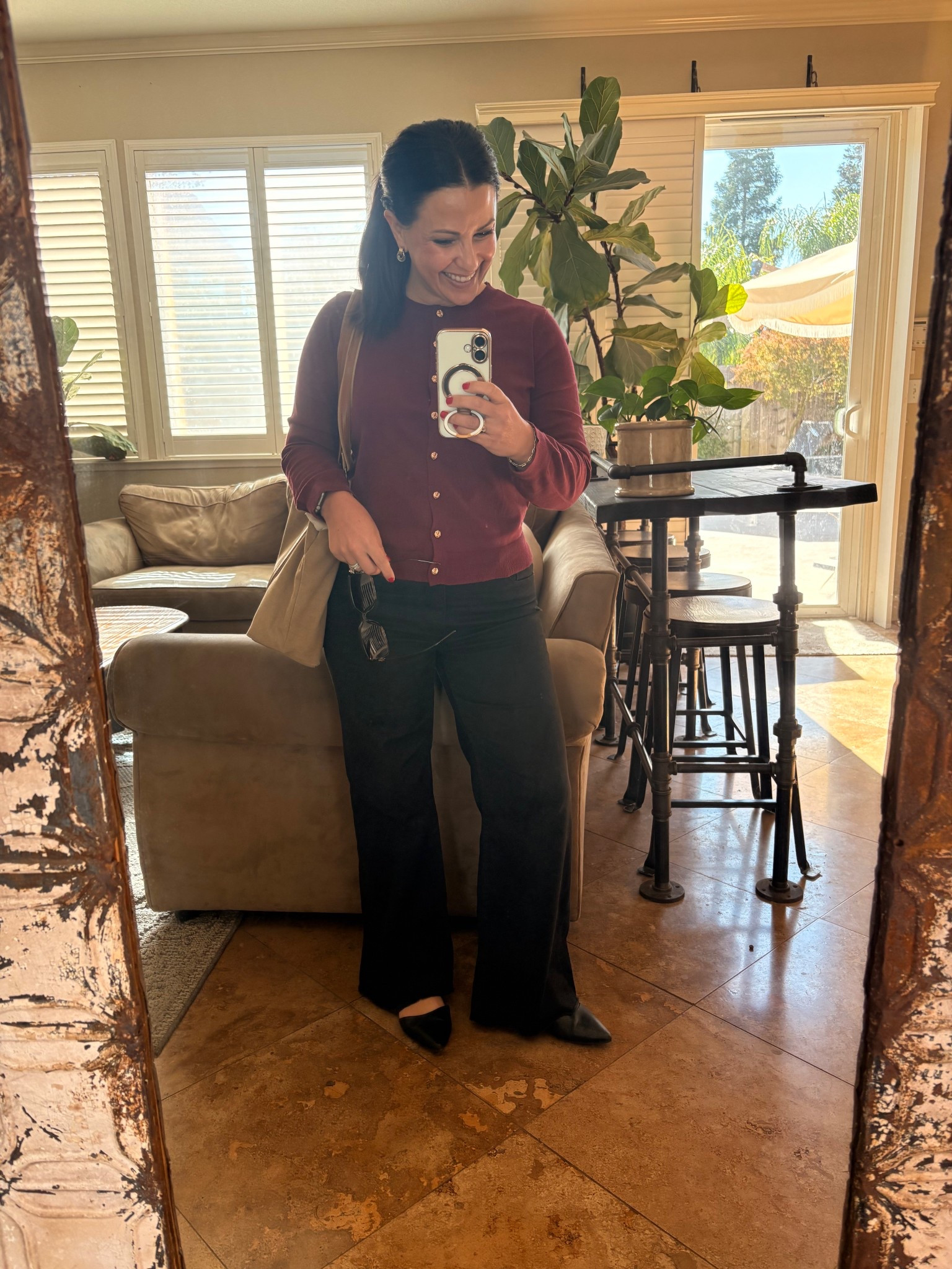 This wine colored cardigan might be my favorite! I love the gold buttons! Wearing small. 

Teacher style 
Fall outfit


#LTKWorkwear #LTKOver40 #LTKPetite