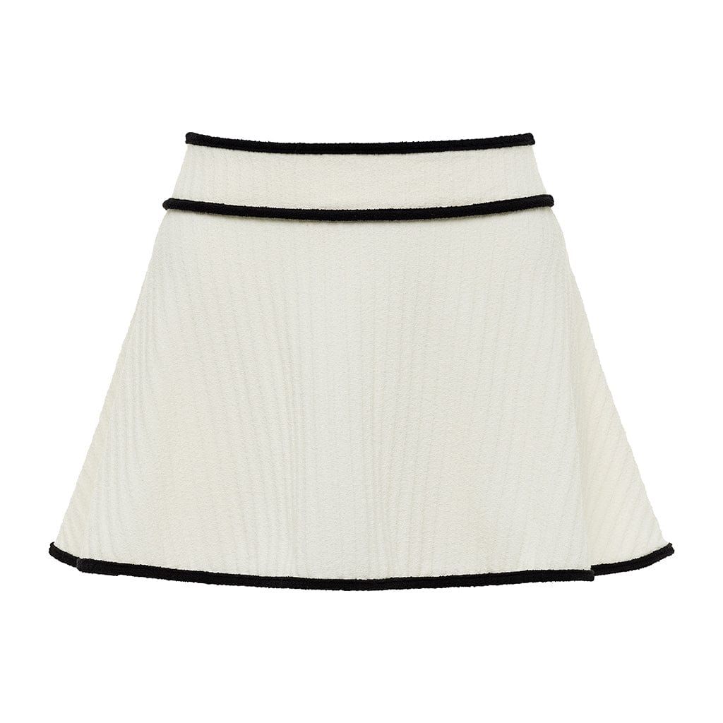 Cream (Black Binded) Terry Rib Aurora Skirt | Montce