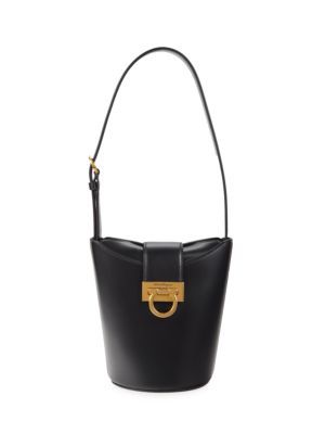 FERRAGAMO Small Trifolio Leather Bucket Bag on SALE | Saks OFF 5TH | Saks Fifth Avenue OFF 5TH