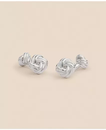 Sterling Silver Rhodium-Plated Knot Cufflinks | Brooks Brothers