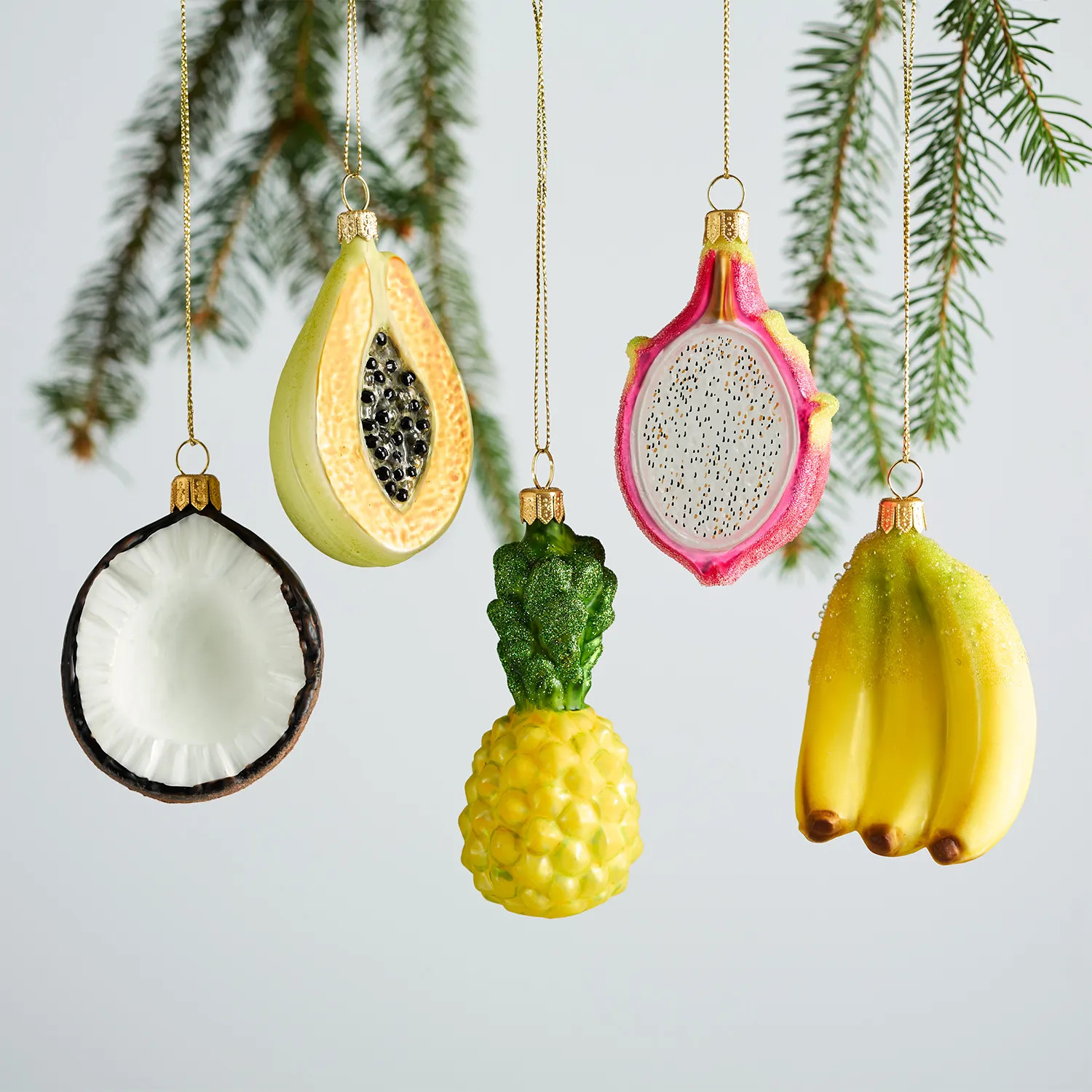 Sur La Table Fruit Glass Ornaments, Set of 5 | Sur La Table