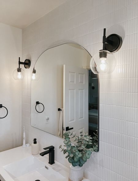 Bathroom mirror & fixtures- on sale ! 

#LTKhome #LTKsalealert #LTKstyletip