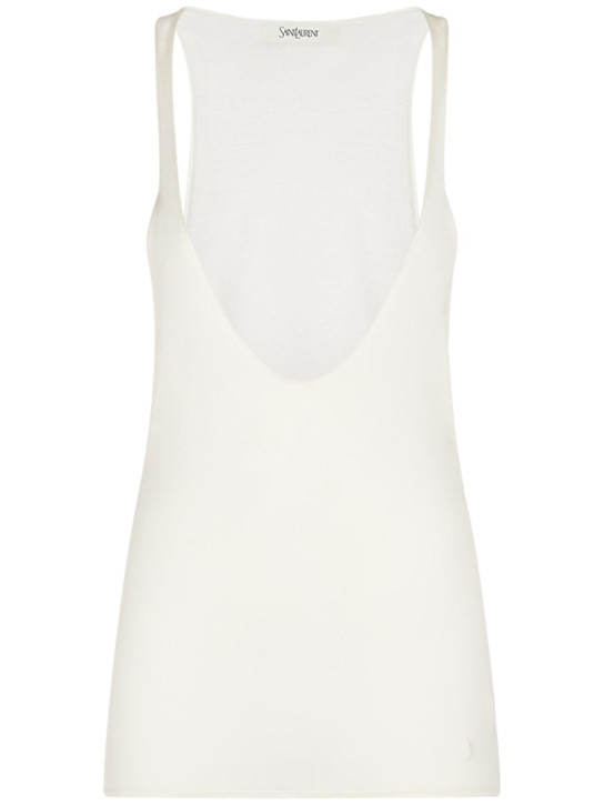 Scoop neck silk tank top | Luisaviaroma