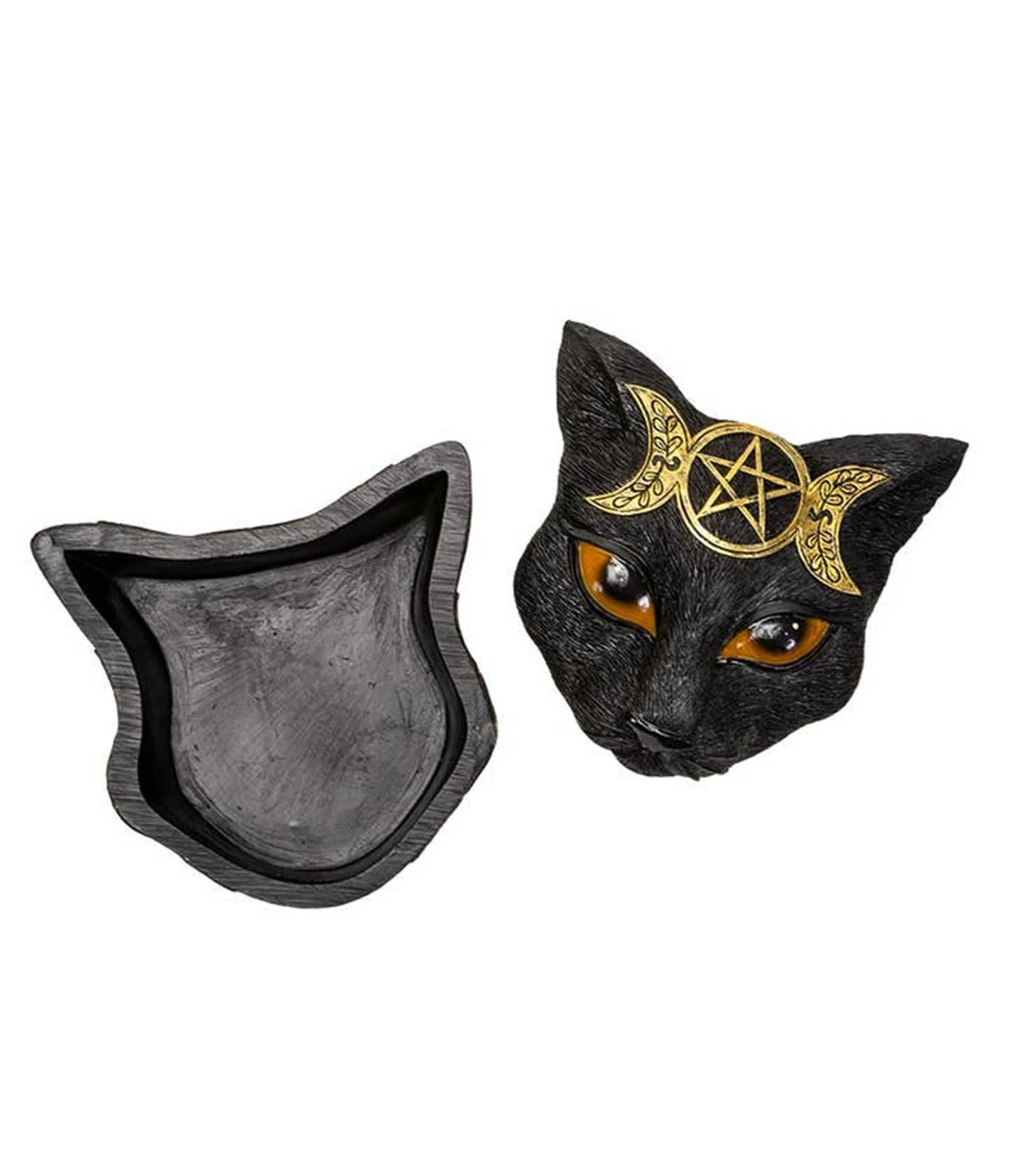 Triple Moon Black Cat Trinket Box | UniqueVintage