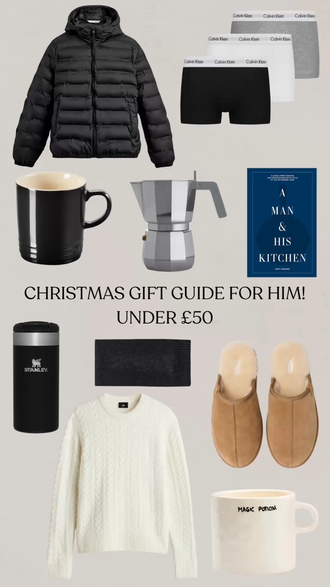 Christmas Gift Guide For Him Under £50!

Tags: Christmas, Gifts, Presents, Brother, Dad, Father, Uncle, Husband, Boyfriend, Him, Gift, Mug, Slippers, Book, Jacket, Puffer Jacket, Knit Jumper, Flask, Slippers

#LTKuk #LTKgiftguide #LTKwinter