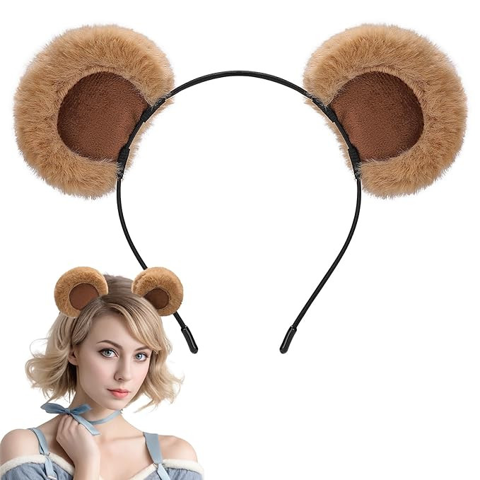 Sightor Brown Bear Ears Headband, Cute Bear Hairband Movable Ear Bear Head Wear for Makeup Washin... | Amazon (US)