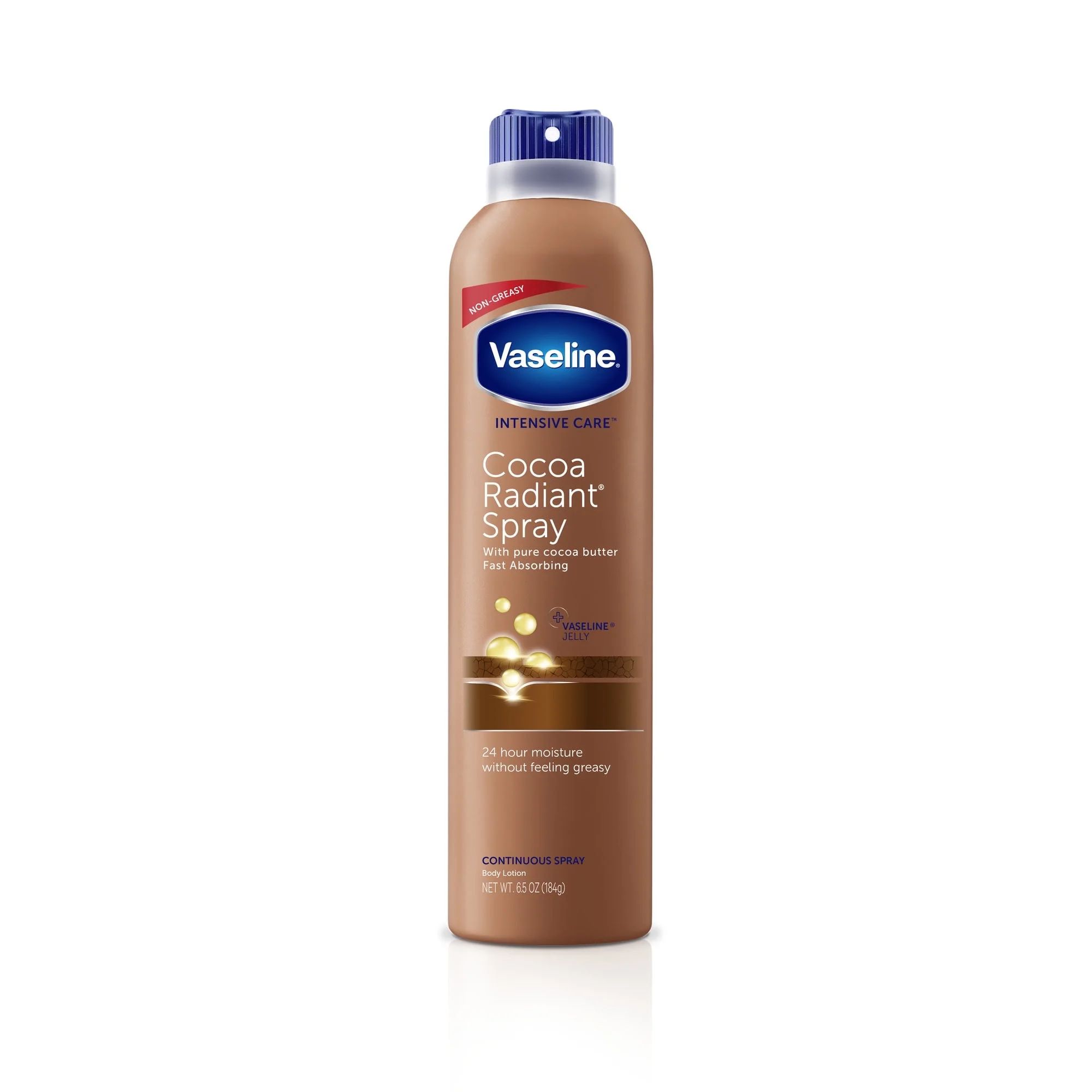 Vaseline Intensive Care Radiant Moisturizer Non Greasy Spray Body Lotion, Cocoa, 6.5 fl oz - Walm... | Walmart (US)