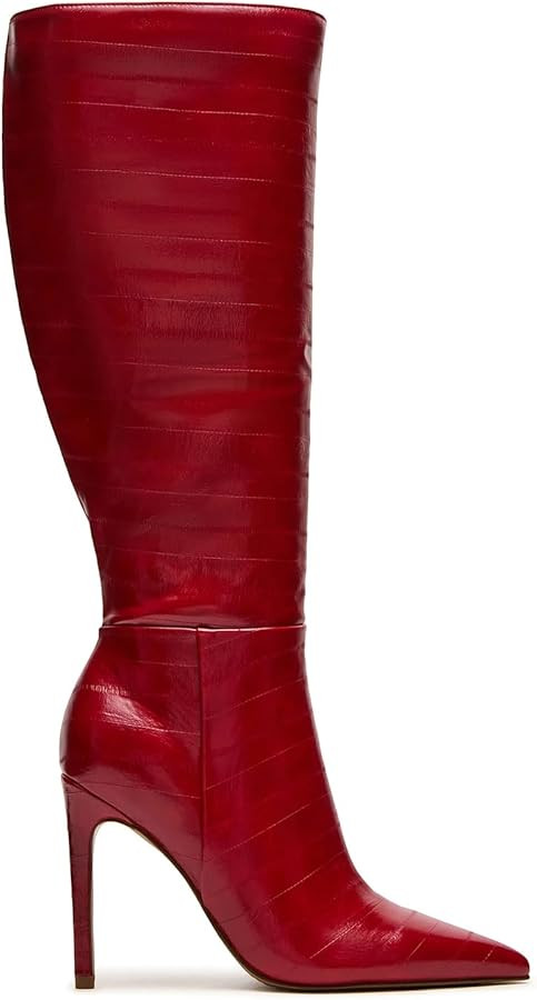 DOEYG Brown Cow Animal Print Knee High Boots for Women Pointed Toe Heeled Stiletto Boots Dressy F... | Amazon (US)