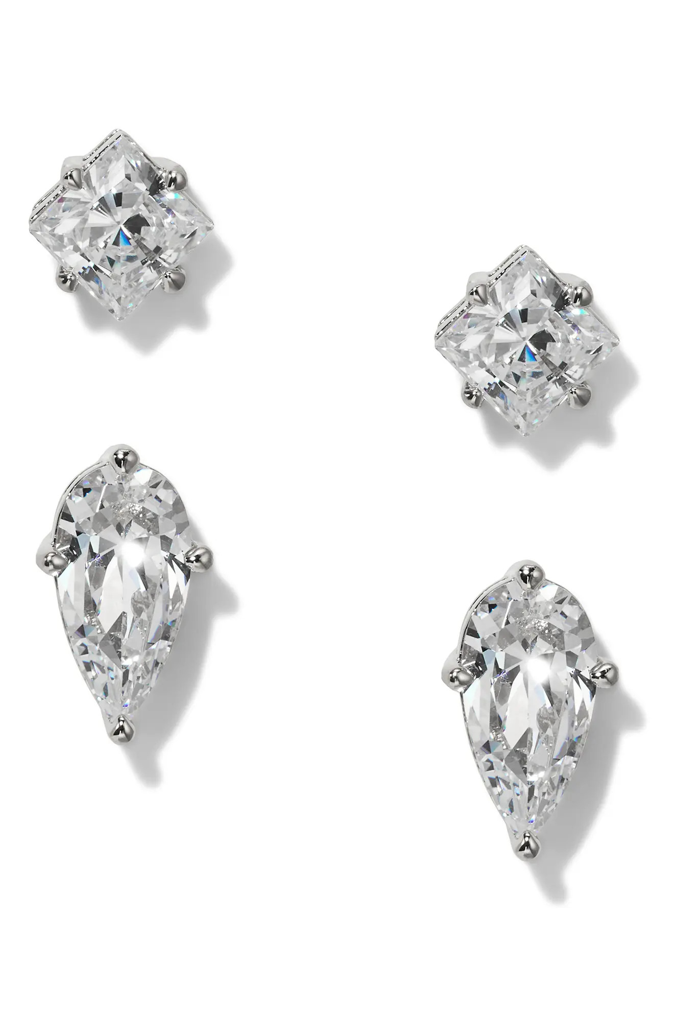 Nadri Lucia Duo Set of 2 Stud Earrings (Women) | Nordstrom | Nordstrom