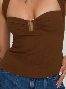 Isabetta Halter Top Chocolate | Princess Polly US