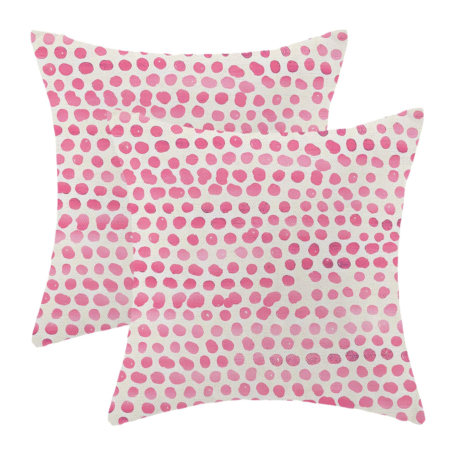 CXMEIFLY Preppy Pillow Covers 18x18 Inch Set of 2 Pink Polka Dot Outdoor Decor Throw Pillows for ... | Amazon (US)