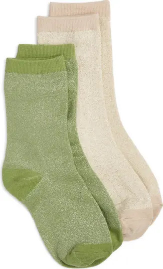 Assorted 2-Pack Metallic Crew Socks | Nordstrom