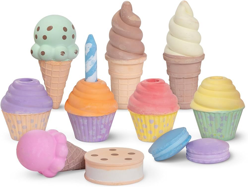 Melissa & Doug Ice Cream & Cake Chalk Set - Arts And Crafts For Kids, Sidewalk Chalk For Kids Age... | Amazon (US)