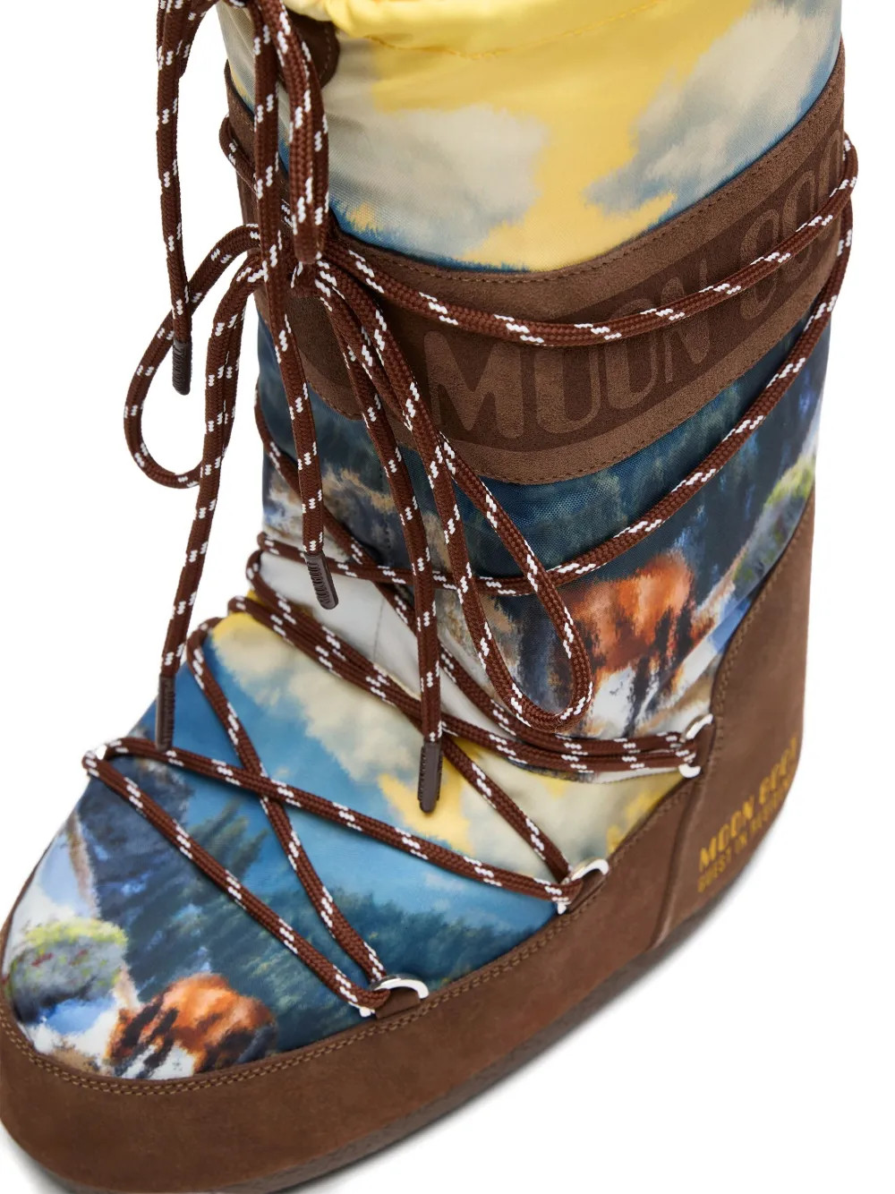 Moon Boot x Guest In Residence landscape-print Boots | Brown | FARFETCH | Farfetch Global