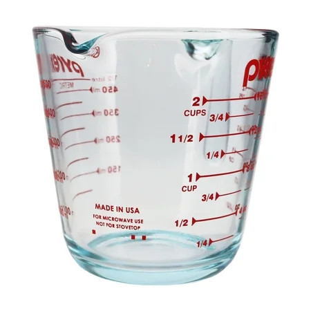 Measuring Cup, Glass, 2-Cup Measuring Cup with Red Graphics, Pyrex | Walmart (US)