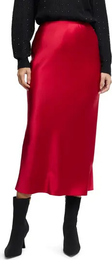 Easy Bias Cut Stretch Satin Skirt | Nordstrom