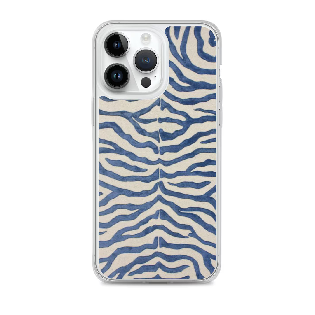 Blue Zebra Print Phone Case | Etsy (US)