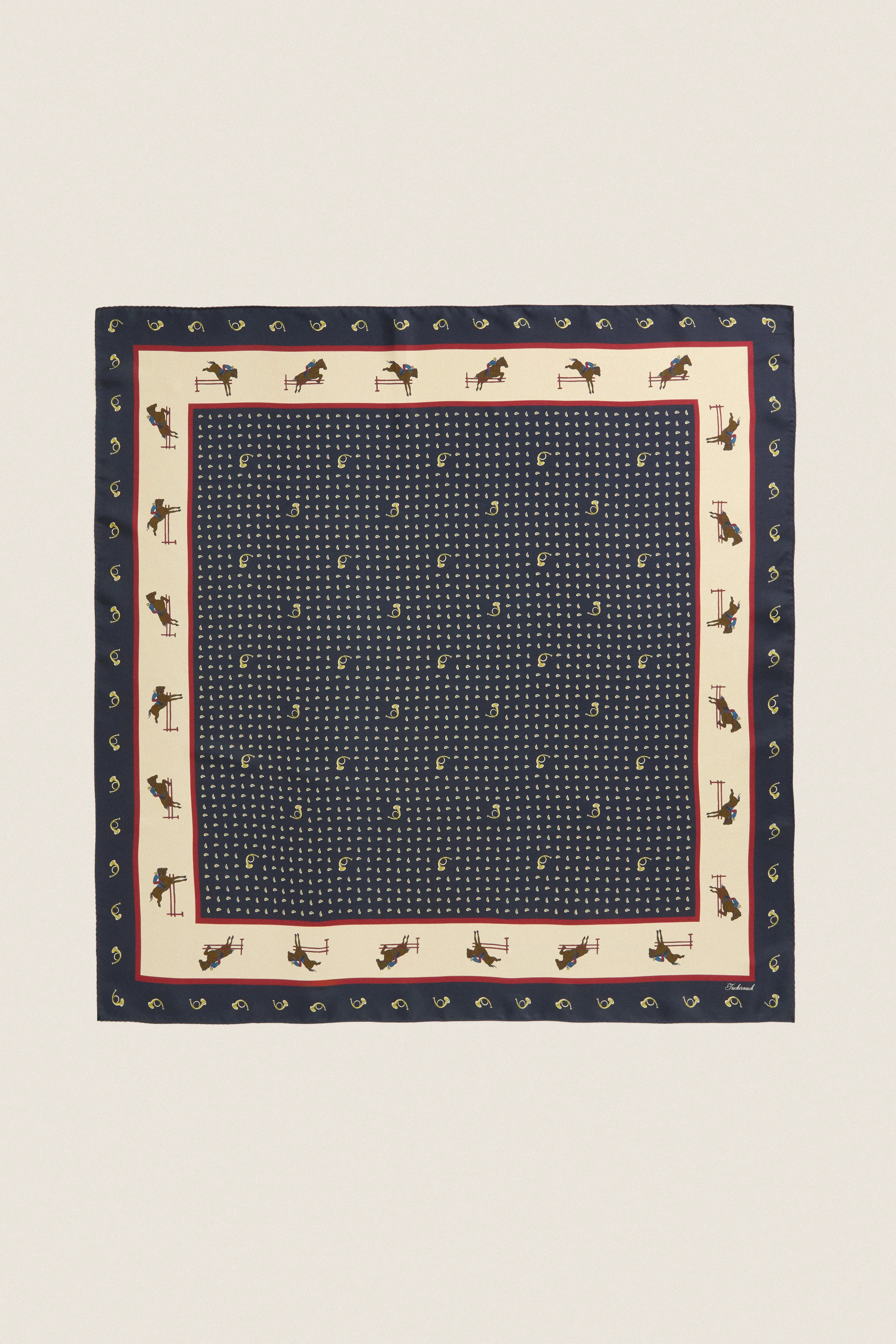 Navy Equestrian Medium Silk Scarf | Tuckernuck (US)