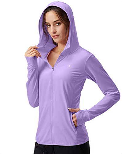 Soothfeel Women's UPF 50+ Sun Protection Hoodie Jacket Lightweight Long Sleeve Sun Shirt for Women with Pocket Hiking Outdoor Purple 3XL | Amazon (US)