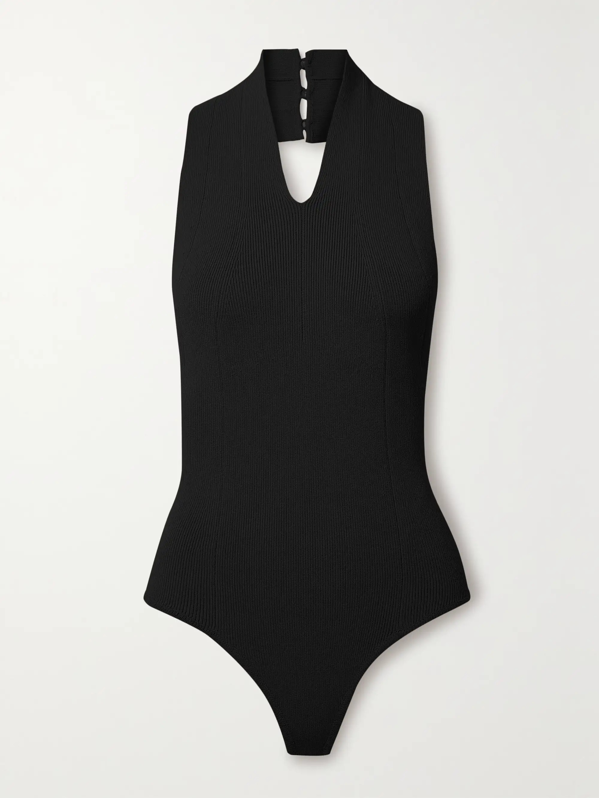 Bafi ribbed stretch-knit halterneck bodysuit | NET-A-PORTER (US)