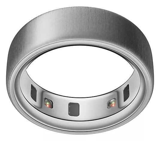 Oura Ring 4 Brushed Silver Color Titanium Smart Ring w/2 Charging Docks - QVC.com | QVC