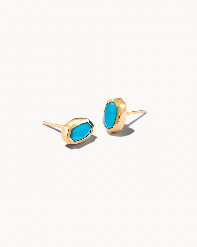 Nellie 14k Yellow Gold Stud Earrings in Turquoise | Kendra Scott