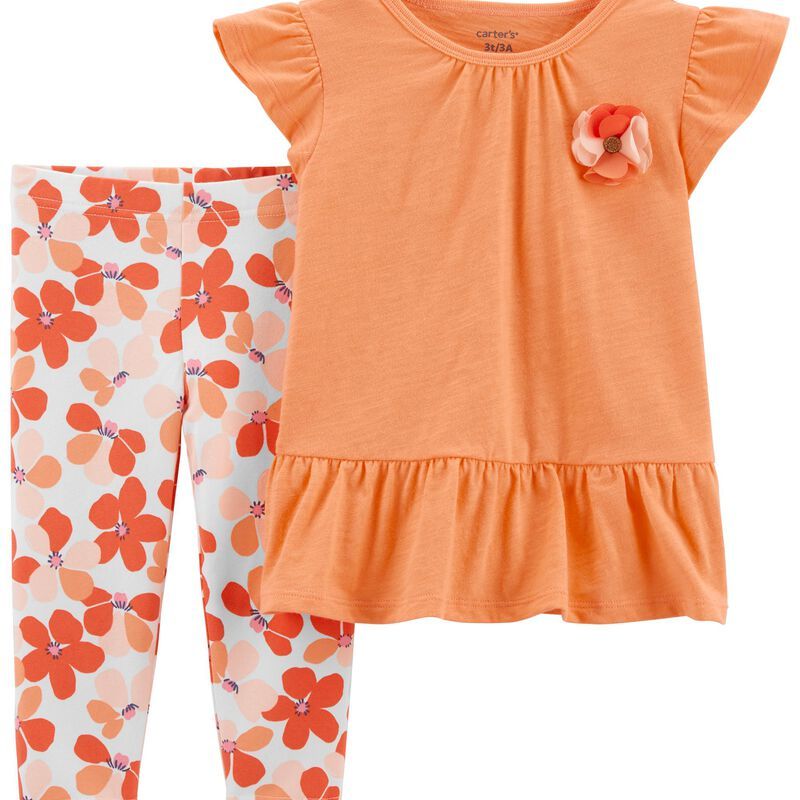 2-Piece Short-Sleeve Tee & Floral Legging Set | Carter's