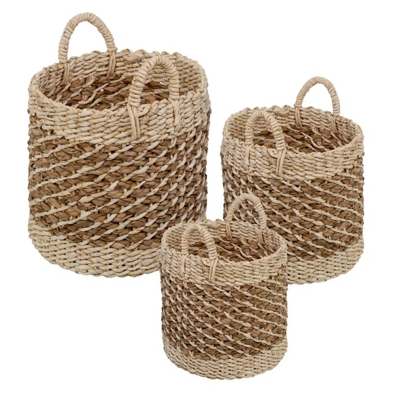 Wicker 3 Piece Nesting Storage Basket Set | Wayfair North America