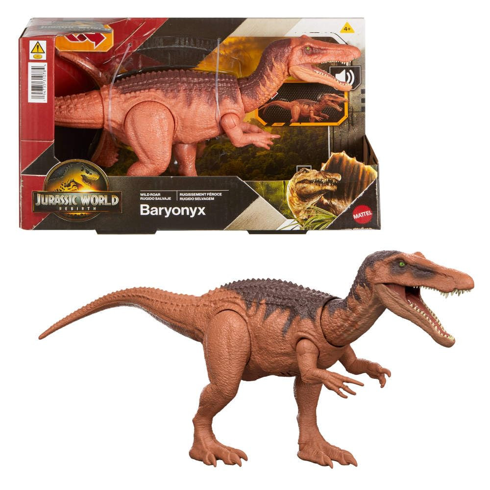 Mattel Jurassic World Rebirth Wild Roar Baryonyx Dinosaur Toy with Tail-Controlled Chomp Multi-Di... | Amazon (US)