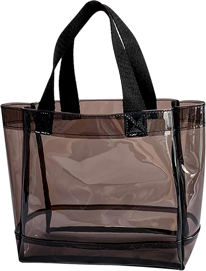 Clear 1Packs Small Tote Work Bag,Gift Wrap Handbag for Bridal and Birthday Party,Travel Makeup Po... | Amazon (US)