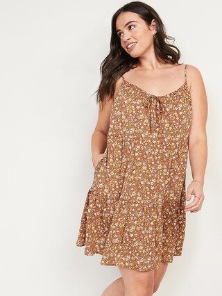 Tiered Floral-Print Mini Cami Swing Dress for Women | Old Navy (US)