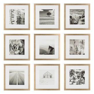 (Set of 9) 12" x 12" Gallery Grid Kit Gold - Instapoints | Target