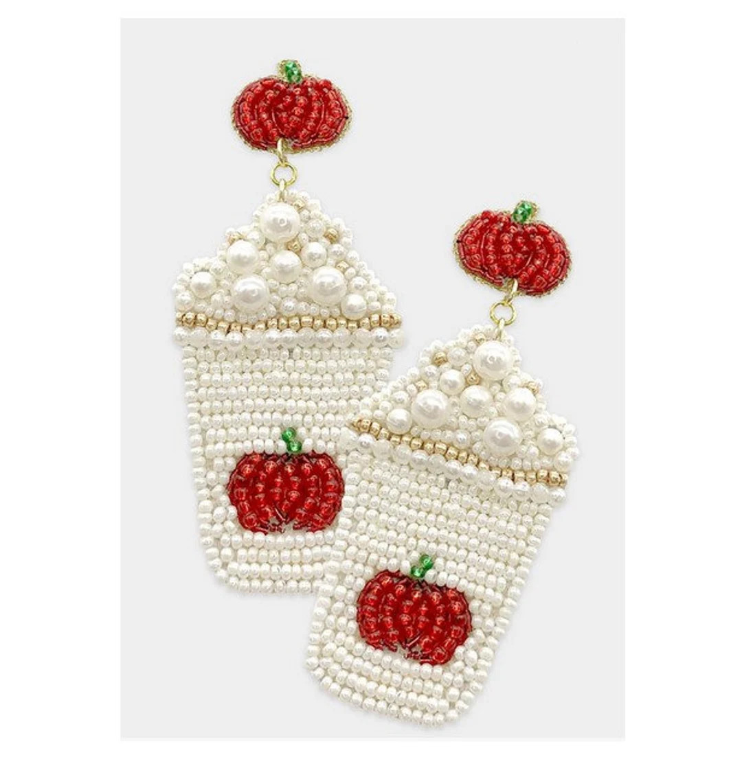 Pumpkin Spice Latte Earrings Coffee Earrings Pumpkin Spice - Etsy | Etsy (US)