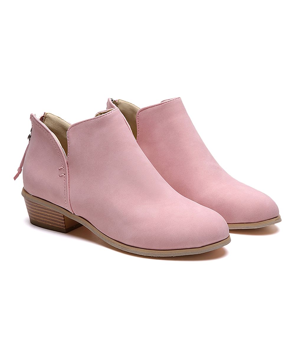 Heli Women's Casual boots Pink - Pink Curved-Side Zip-Back Bootie - Women | Zulily
