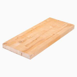 HARDWOOD REFLECTIONS Solid Wood Butcher Block Shelf 72 in. W X 12 in. D X 1.5 in. H in Unfinished... | The Home Depot