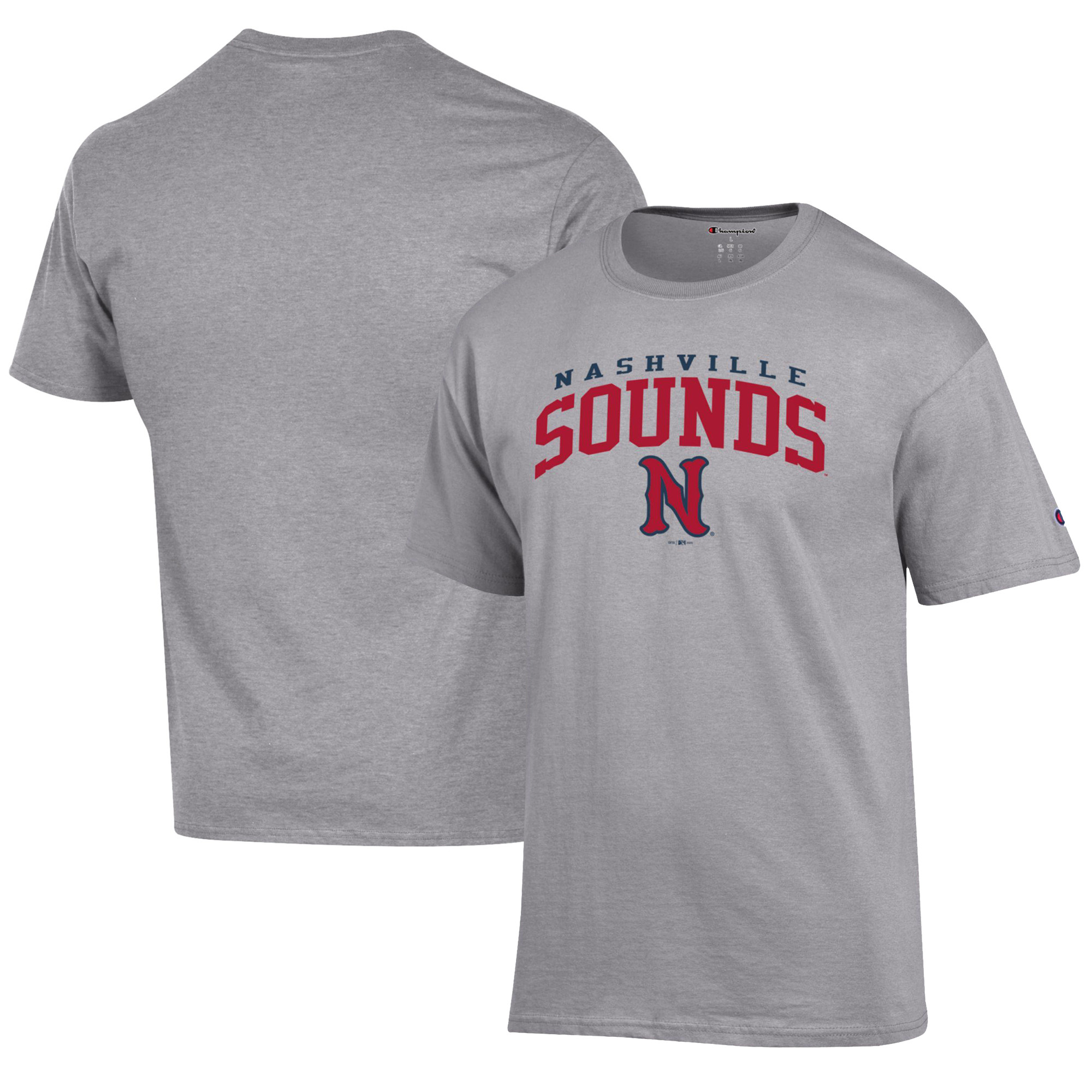 Men's Champion Gray Nashville Sounds Jersey T-Shirt | Fanatics
