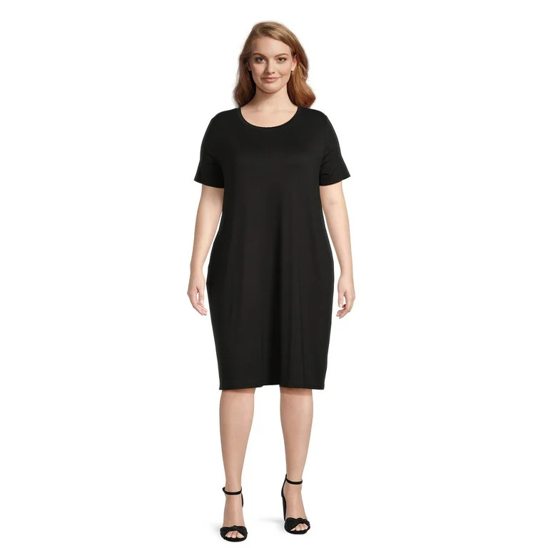 Terra & Sky Women’s Plus Size T-Shirt Dress with Short Sleeves | Walmart (US)