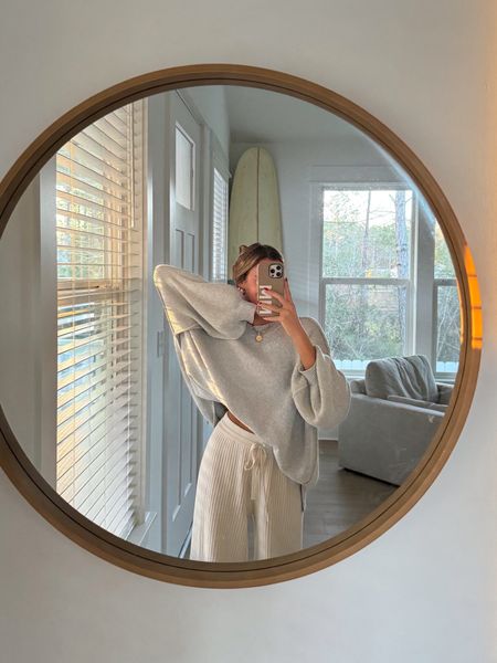 cozy coastal home inspo🤍 comfy lounge outfit ideas - love this oversized sweater (sized up to M), I live in these lounge pants all winter long!

#LTKfindsunder100 #LTKstyletip #LTKhome