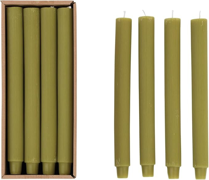 Creative Co-Op 10" Boxed Unscented Pleated Taper Candles | Amazon (US)