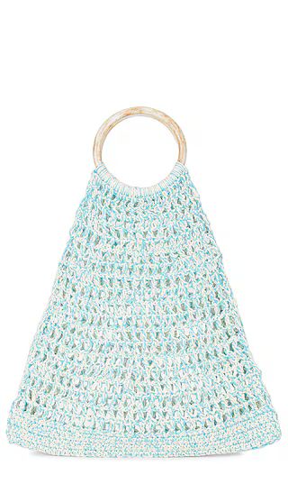 Two Tones Hand Crochet Bag with Bone Handle in Malibu Blue | Revolve Clothing (Global)