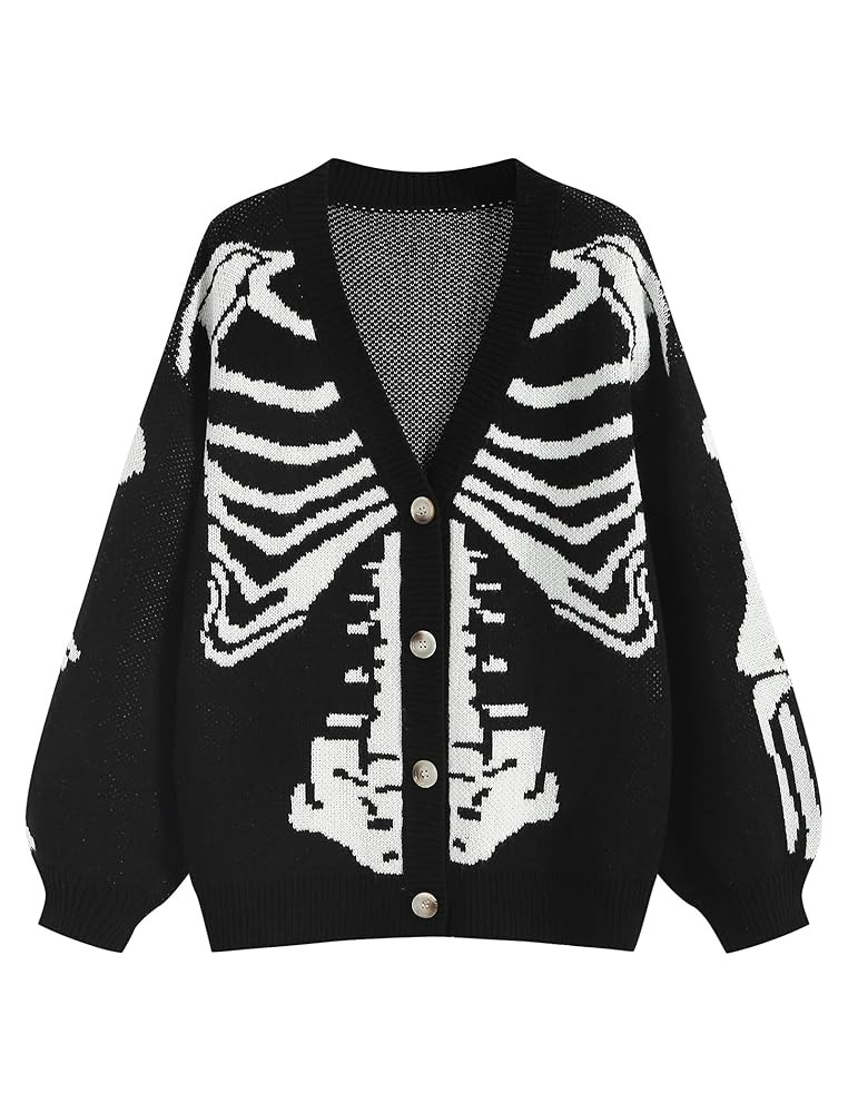 ZAFUL Women's Striped Cardigan Long Sleeve Button Up Open Front Knit Oversized Sweater | Amazon (US)