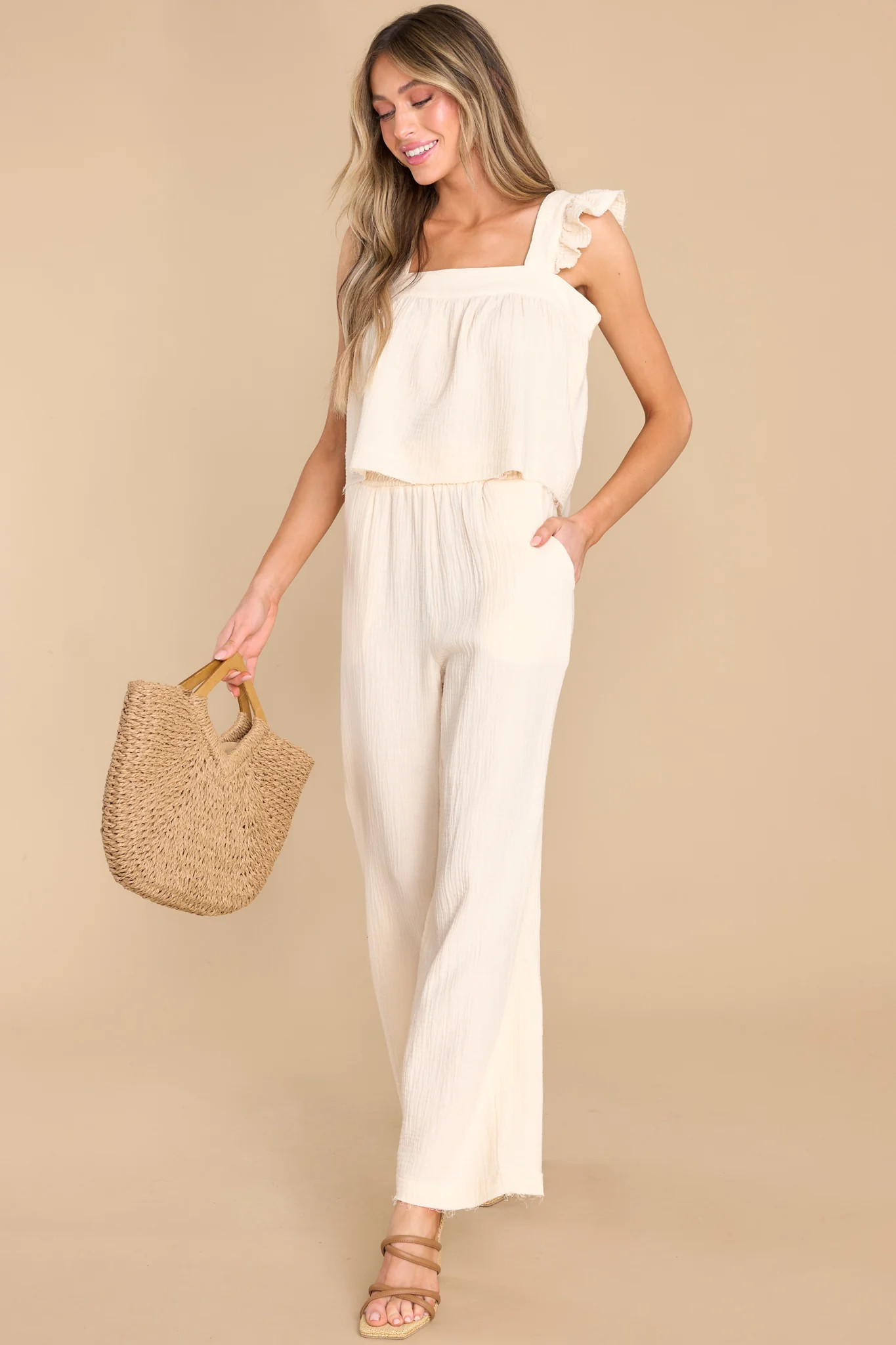 Sweet at Heart Beige Two Piece Set | Red Dress 