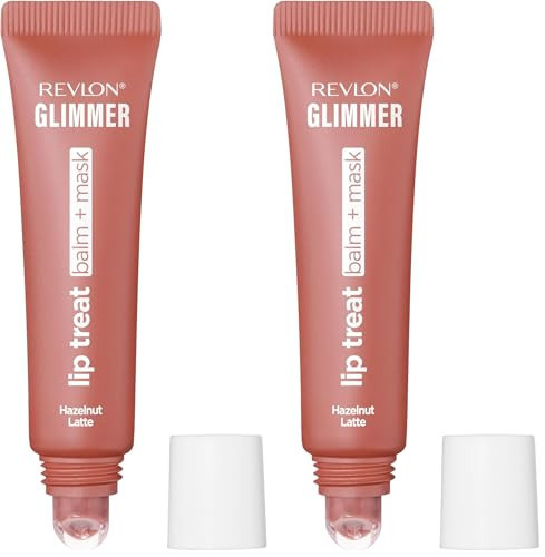 Revlon Glimmer Lip Treat Balm + Mask™, Overnight Peptide Lip Treatment, Hydrating, 006 Hazelnut Latte, 0.4 fl oz (Pack of 2) | Amazon (US)
