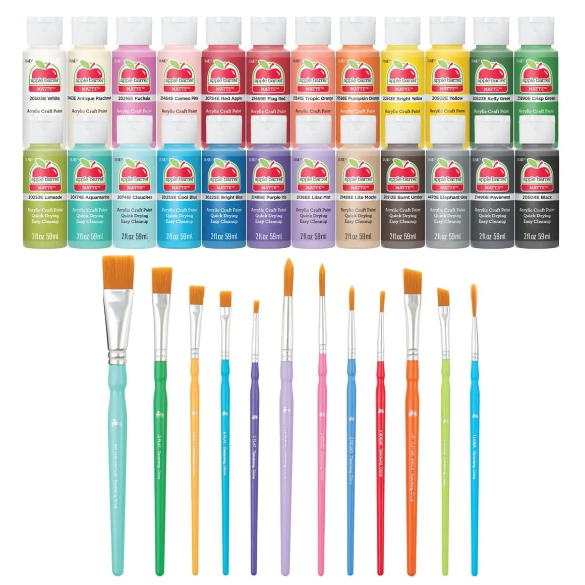 Apple Barrel ® 36 pc Paint & Brush Set - ABCAMP24  | Plaid Online | Plaid Crafts