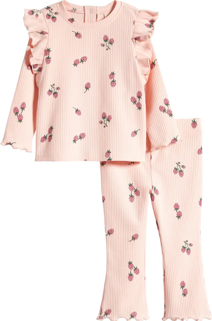 Tucker + Tate Sweet Ruffle Print Long Sleeve T-Shirt & Flare Pants Set | Nordstrom | Nordstrom