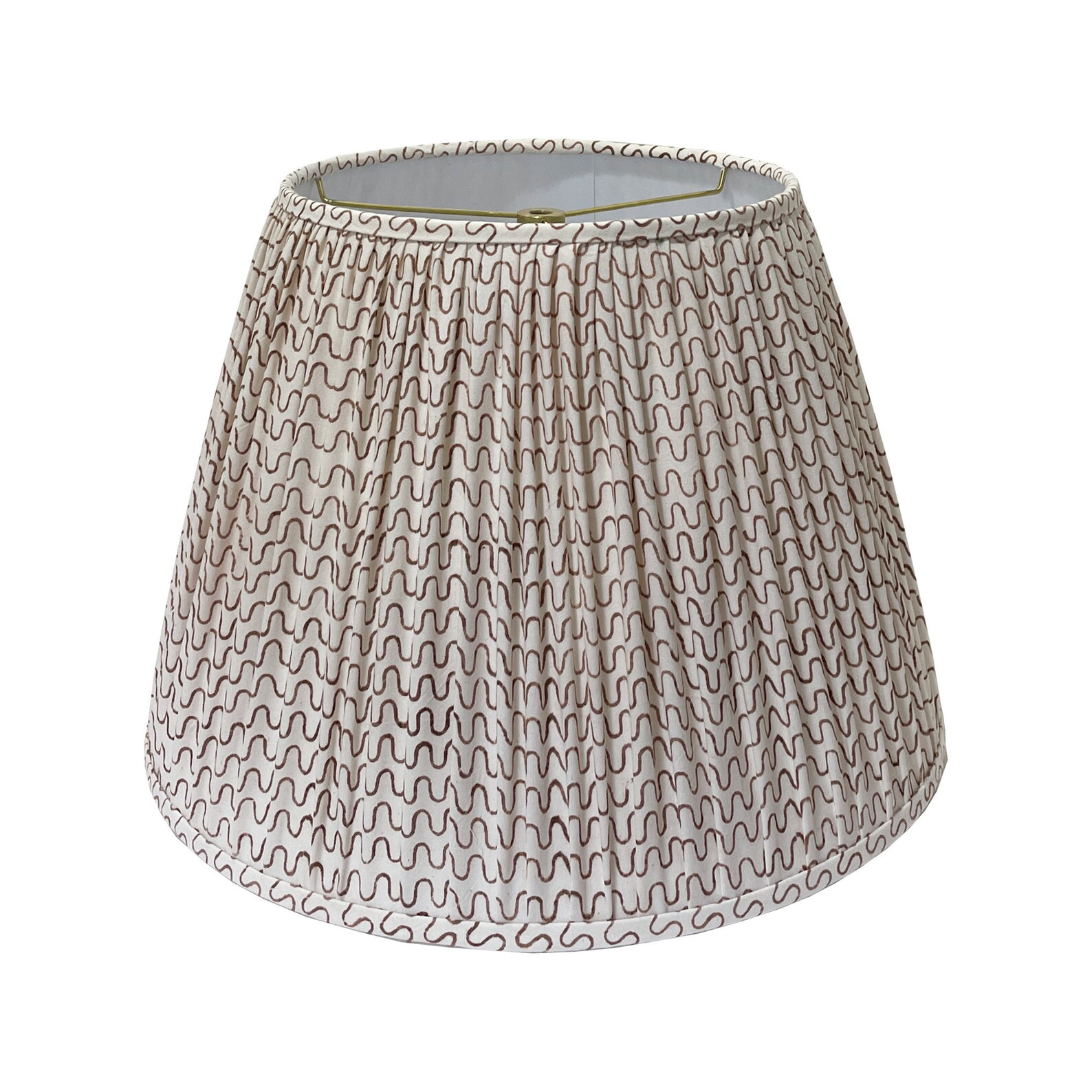 Chocolate Les Indiennes Block Print Gathered Lamp Shade Small Multiple Sizes - Etsy | Etsy (US)