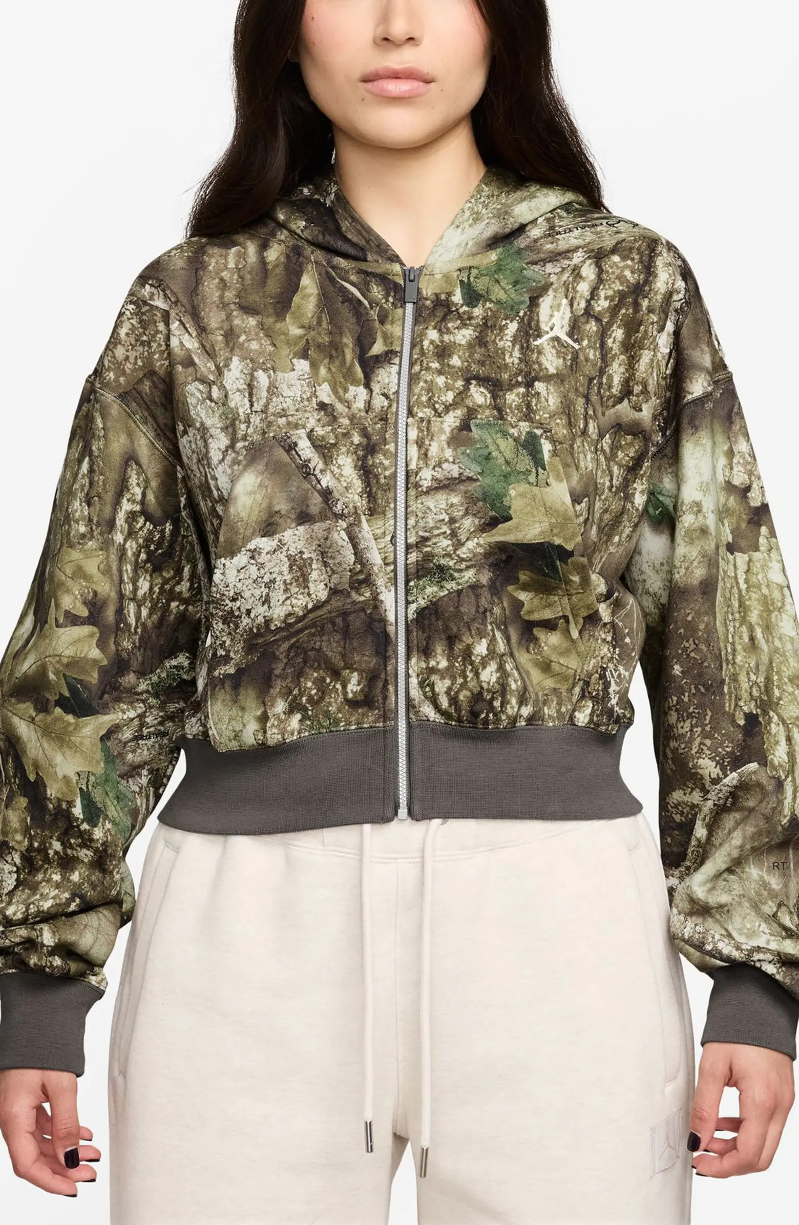 Jordan Realtree® Camo Crop Brooklyn Fleece Hoodie | Nordstrom | Nordstrom