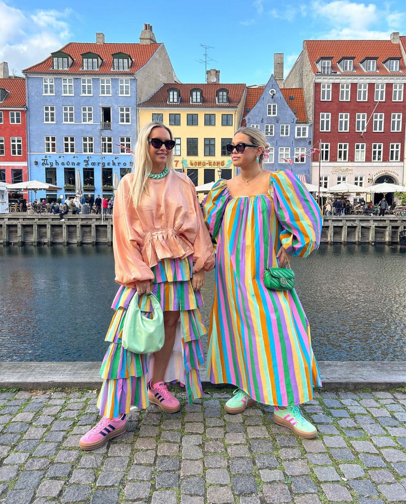H&M orange blouse paired with adidas gazelle bold platform trainers in pink and mint 

#LTKeurope #LTKSeasonal #LTKstyletip